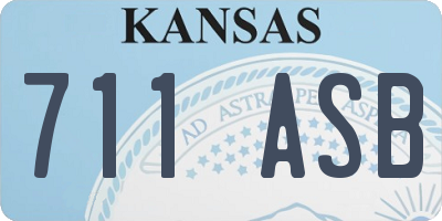 KS license plate 711ASB