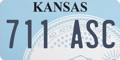 KS license plate 711ASC