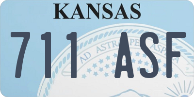 KS license plate 711ASF