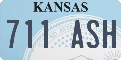 KS license plate 711ASH