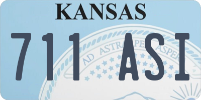 KS license plate 711ASI