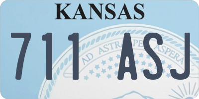 KS license plate 711ASJ