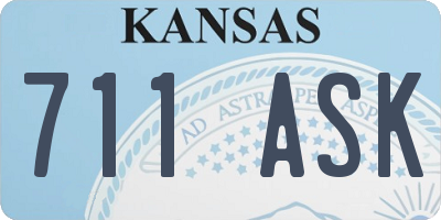 KS license plate 711ASK