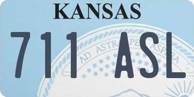 KS license plate 711ASL