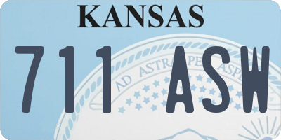 KS license plate 711ASW