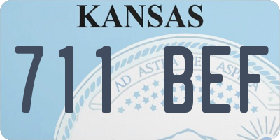KS license plate 711BEF