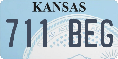 KS license plate 711BEG