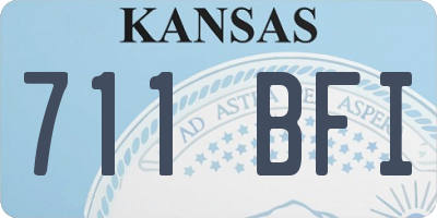 KS license plate 711BFI