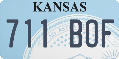 KS license plate 711BOF
