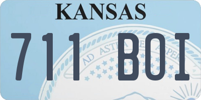 KS license plate 711BOI
