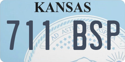 KS license plate 711BSP