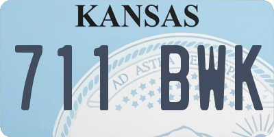KS license plate 711BWK