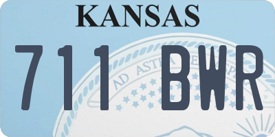 KS license plate 711BWR