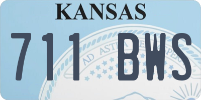KS license plate 711BWS