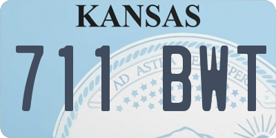 KS license plate 711BWT