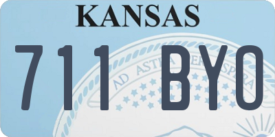 KS license plate 711BYO