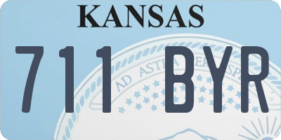 KS license plate 711BYR