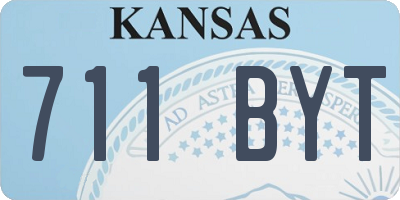 KS license plate 711BYT