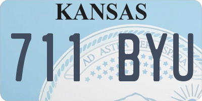 KS license plate 711BYU