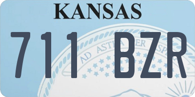 KS license plate 711BZR