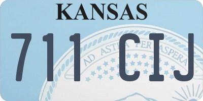 KS license plate 711CIJ