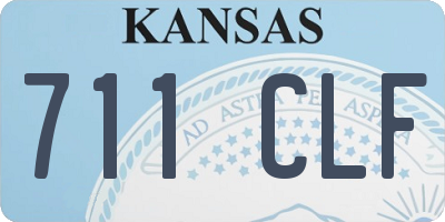 KS license plate 711CLF