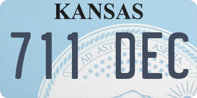 KS license plate 711DEC