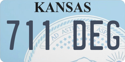 KS license plate 711DEG