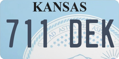 KS license plate 711DEK