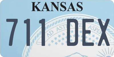 KS license plate 711DEX