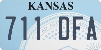 KS license plate 711DFA