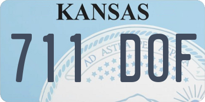 KS license plate 711DOF