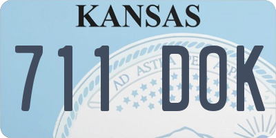 KS license plate 711DOK