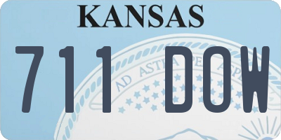 KS license plate 711DOW