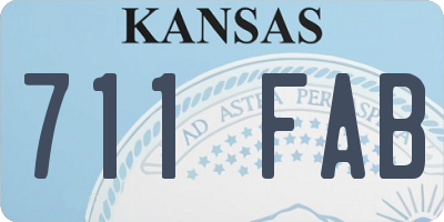 KS license plate 711FAB
