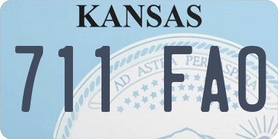 KS license plate 711FAO