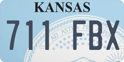 KS license plate 711FBX