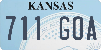 KS license plate 711GOA