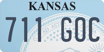 KS license plate 711GOC