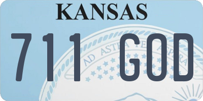 KS license plate 711GOD
