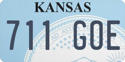 KS license plate 711GOE
