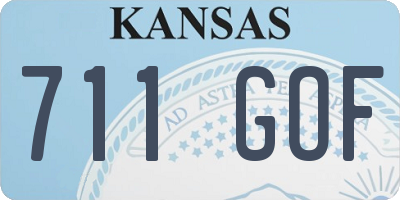 KS license plate 711GOF