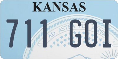 KS license plate 711GOI