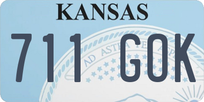 KS license plate 711GOK