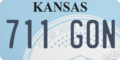 KS license plate 711GON