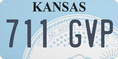 KS license plate 711GVP