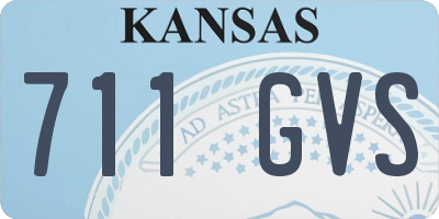 KS license plate 711GVS