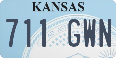 KS license plate 711GWN