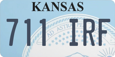 KS license plate 711IRF