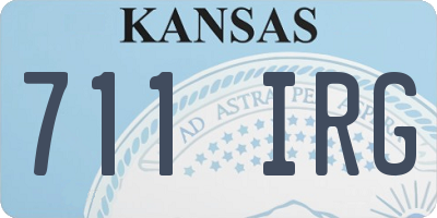 KS license plate 711IRG